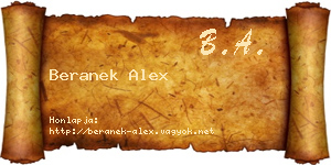 Beranek Alex névjegykártya