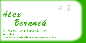 alex beranek business card